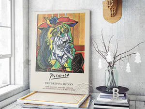 Póster clásico famoso de Pablo Picasso, pintura en lienzo Retro de estudio, imagen de pared de mujer llorando, impresiones para decoración de la habitación del hogar