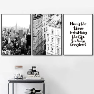 Cuadro sobre lienzo para pared, carteles nórdicos de la torre de París, puente de Brooklyn, impresiones en blanco y negro, imágenes de pared para decoración para sala de estar