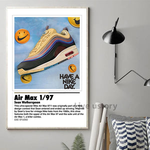 Fashion Trends Air Sneaker Vintage Poster Canvas Painting Gift For Boyfriend Sports Shoes Art Print Wall Picture Boys Room Decor