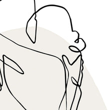 Load image into Gallery viewer, Couple Line Drawing Sketch Print Minimalist Abstract Wall Art Canvas Painting Black White Picture Nordic Poster Bedroom Decor