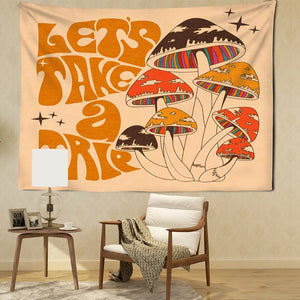 Psychedelic Mushroom Tapestry Wall Hanging Bohemian Witchcraft Girl Dormitory Aesthetics Room Home Decor