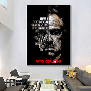 Don Vito Corleone with a Red Rose Godfather Poster Vintage Retro Decorative  Wall Art Canvas Stickers Home Posters Art Bar Decor