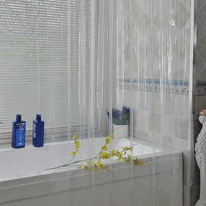 Klarer Duschvorhang, wasserdicht, weißer Kunststoff, Badvorhänge, Liner, transparent, Badezimmer, Schimmel, PEVA, Home Luxury mit Haken