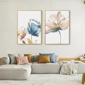 Modern Plant Leafs Flower Canvas Painting Golden Luxury Abstract Wall Art Posters And Prints Wall Pictures For Living Room Decor