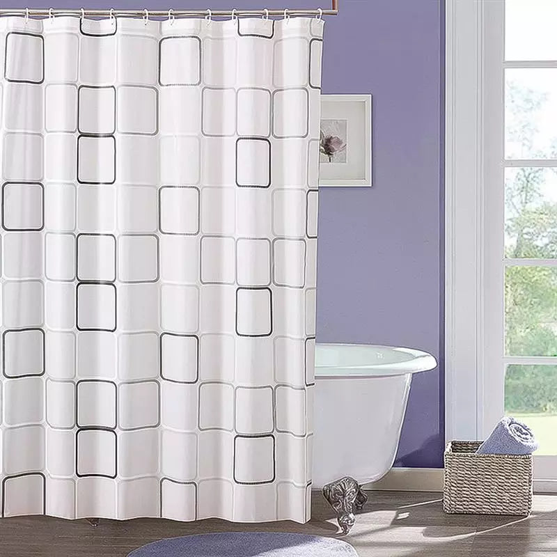 240/200/180/150 Plastic Shower Curtain With Hooks Mildew Proof Translucent Bathroom Curtains Home Waterproof Modern PEVA Curtain