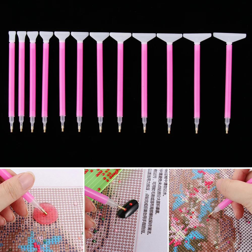 13Pcs 3-15 heads DIY 5D Diamond Painting Point Drill Pen Embroidery Crafts Diamond Painting Pen Cross Stitch Accessories