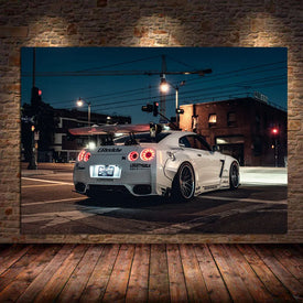 Nissan Tuning GT R R35 Bianco Super car Poster e Stampe Modern Wall Art Immagine Tela Pittura per Living Room Decor senza cornice