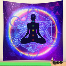 Load image into Gallery viewer, Indian Buddha meditation chakra tapestry wall decoration Mandala tapestry witchcraft Bohemian Hippie home decoration yoga mat