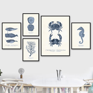 Pez fósil tortuga Caracol estrella árbol cuadro sobre lienzo para pared carteles nórdicos e imprimir imágenes de pared para decoración para sala de estar