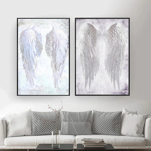 Modern White Angel Wings Feather Wall Art Stampe su tela Dipinti sulla parete Immagine per soggiorno Poster e stampe Senza cornice