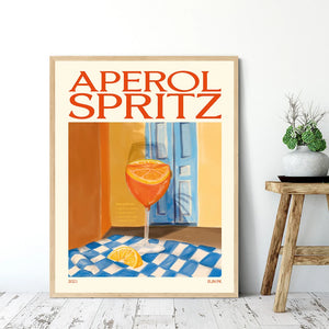 Pósteres de Aperol Spritz de zumo de fruta de dibujos animados e impresión de bebida de sangría Negroni, pintura en lienzo para Club, Bar, tienda, regalos de decoración del hogar