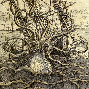 Póster Vintage de pulpo colosal, pintura en lienzo de Le Poulpe colosal 1801, impresiones Retro, imagen de monstruo marino Kraken, decoración de pared
