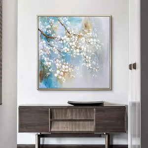 Beaautiful Plum blossom flowers picture pure handmade acrylic oil painting on canvas for living room sofa bedroom no framed