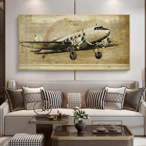 Retro Poster Vintage Airplane Canvas Painting Modern Home Decor Aircraft Prints Wall Art Pictures for Living Room Sofa Cuadros