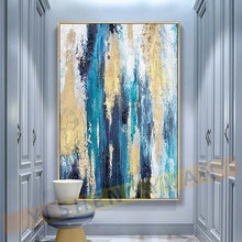 Laden Sie das Bild in den Galerie-Viewer, Hochzeitsdekoration Geschenk handgemachte abstrakte Malerei Hochwertige goldene Malerei Wandkunst Bilder für Wohnzimmer Wohnkultur