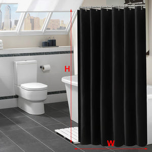Modern Black Shower Curtain Waterproof Mildew Proof Bathing Cover Thicken Solid Bathroom Bathtub Curtain With Hooks Home Decor