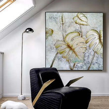 Load image into Gallery viewer, handmade oil paintings for living room wall Lotus leaf landscape texture acrylic picture artwork for bedroom home decoration