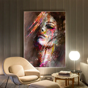 Abstract Wall Paintings Posters Wall Art Canvas Prints Paintings Sexy Women Portrait Picture for Living Room Home Decor No Frame