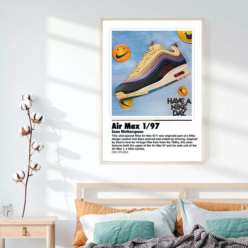Fashion Trends Air Sneaker Vintage Poster Canvas Painting Gift For Boyfriend Sports Shoes Art Print Wall Picture Boys Room Decor