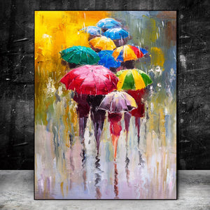 Abstract Portrait Oil Paintings Print On Canvas Art Prints Girl Holding An Umbrella Wall Art Pictures Home Wall Decoration