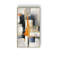 Cargar imagen en el visor de la galería, Pintura al óleo con textura grande pintada a mano, cuadro artístico de pared geométrico POP abstracto moderno, decoración Vertical para sala de estar, porche y entrada