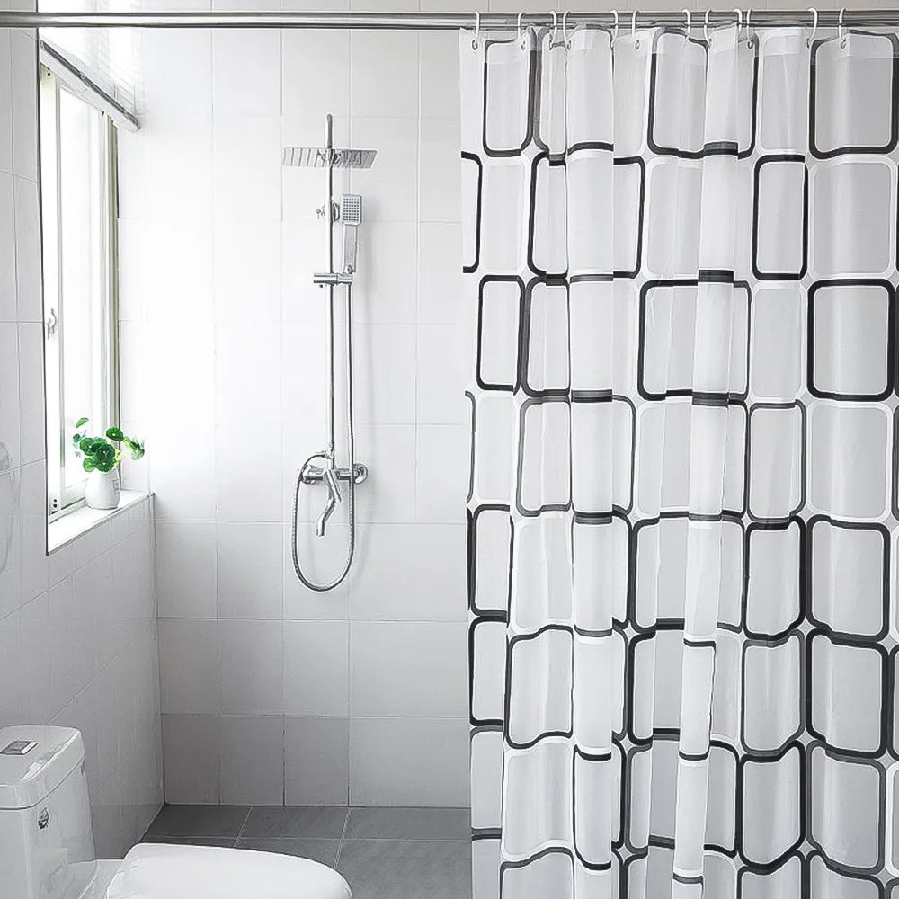 Rideau de douche moderne avec crochets, translucide, résistant à la moisissure, pour salle de bain, en plastique PEVA, imperméable, pour la maison, 240, 200, 180, 150