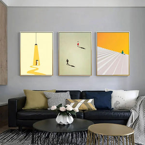 Cuadro sobre lienzo para pared de figura nórdica, impresiones de postura humorística, imagen colorida de pared moderna para decoración de carteles únicos para sala de estar