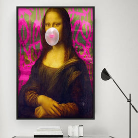 Stile nordico Mona Lisa White Bubble Gum Poster Wall Art Stampe su tela Pittura Immagini modulari Soggiorno Modern Home Decor