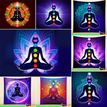 Load image into Gallery viewer, Indian Buddha meditation chakra tapestry wall decoration Mandala tapestry witchcraft Bohemian Hippie home decoration yoga mat