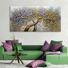 Carica l&#39;immagine nel visualizzatore della Galleria, Mintura Art Handpainted Thick Texture Tree Flower Oil Painting On Canvas,Modern Abstract Wall Decorative Picture For Living Room