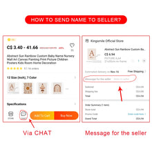 Laden Sie das Bild in den Galerie-Viewer, Abstrakte Sonne Regenbogen Benutzerdefinierte Baby Name Kindergarten Wand Kunst Leinwand Malerei Druck Bild Kinder Poster Kinderzimmer Dekoration