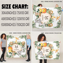 Carica l&#39;immagine nel visualizzatore della Galleria, Ragazzi degli animali della giungla LVYZIHO | Coperta con statistiche di nascita per bambina Coperta per neonati - 30x40 / 48x60 / 60x80 pollici - Coperta in pile