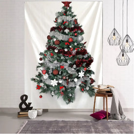 Capodanno Albero di Natale Arazzo Ornamento Appeso a parete Arazzo Tappeto Natale Casa Deocr Yoga Pad Copriletto Tappetino da spiaggia Regalo tessuto