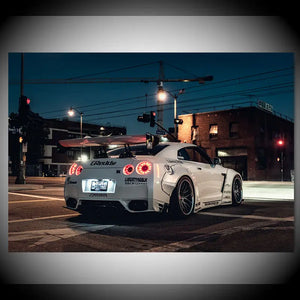 Nissan Tuning GT R R35 blanc Super voiture affiches et impressions moderne mur Art photo toile peinture pour salon décor sans cadre