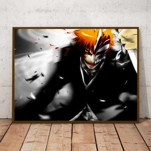 Japan Anime Ho Bleach Kurosaki Ichigo Poster da parete su tela Immagini a parete per ragazzo Camera dei bambini Soggiorno Decorazione camera da letto