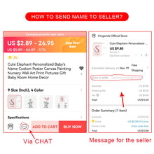 Charger l&#39;image dans la galerie, Affiche personnalisée en forme d&#39;éléphant mignon avec nom de bébé, peinture sur toile, images murales imprimées, cadeau pour chambre de bébé, décoration de maison