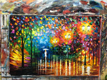 Carica l&#39;immagine nel visualizzatore della Galleria, Mintura Large Handmade Abstract Wall Art,Picture,Rain Tree Road Thick Texture Oil Painting On Canvas,Modern Room,Home Decoration
