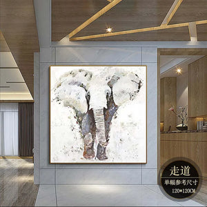 Abstarct animal elephant pure hand drawn acrylic oil painting on canvas home decoration wall art picture for living room sofa