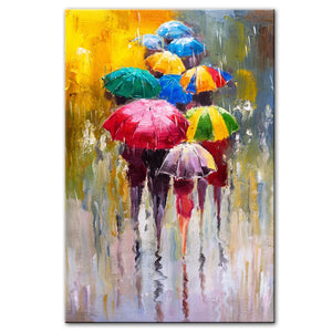 Abstract Portrait Oil Paintings Print On Canvas Art Prints Girl Holding An Umbrella Wall Art Pictures Home Wall Decoration