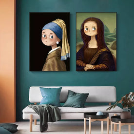 Peinture sur toile d'art mural célèbre Mona Lisa, affiches et imprimés nordiques, images murales pour décor de salon