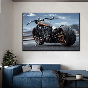 Affiches de Locomotive lourde de rêve de chevalier de moto Cool, peinture sur toile imprimée, décoration de chambre de garçon, cadeau spécial Cuadros