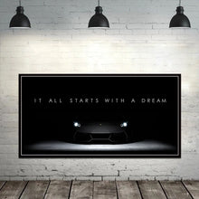 Charger l&#39;image dans la galerie, Décoration de la maison, citation de réussite, affiche de motivation, image imprimée, Art mural HD, voiture inspirante, Style nordique, peinture sur toile, décor