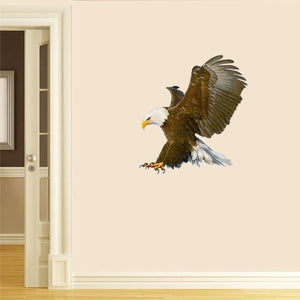 Threeratels QCF168 свирепый орел ручная роспись стикер стены искусства для украшения дома