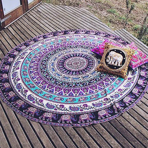 Tapiz colgante de pared de Mandala bohemio, ropa de cama psicodélica, tapiz Hippie indio, alfombra de playa de verano, manteles