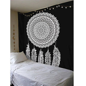 200 * 150 cm Yin Yang imprimé Lotus tapisserie bohême Mandala tapisserie tenture murale décoration Hippie tapisserie plage Yoga tapis