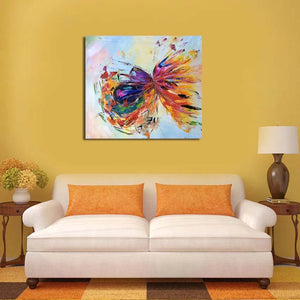 Modern 100% handmade abstract animal Color butterfly oil painting wall art picture on canvas for home decoration frameless