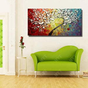 New 100% Hand-painted Abstract Oil Painting modern tree 3D Knife flower Painting on the Canvas Pictures wall Art Home Decoration