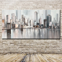 Carica l&#39;immagine nel visualizzatore della Galleria, Mintura New York Skyline Cityscape Architecture Abstract Art Handmade Oil Painting On Canvas,Wall Picture Modern,Home Decoration