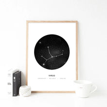 Загрузите изображение в программу просмотра галереи, Созвездия, настенная живопись на холсте для детской комнаты, знак зодиака, астрология, черный, белый цвет, принт, скандинавские детские украшения, фотографии