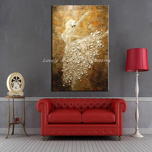 Mintura Handpainted Abstract Thick Texture Ballet Dancer Oil Painting On Canvas,Wall Art,Picture For Living Room,Home Decoration